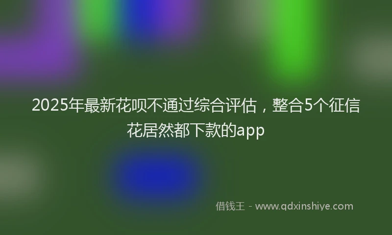 2025年最新花呗不通过综合评估，整合5个征信花居然都下款的app