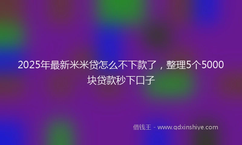 2025年最新米米贷怎么不下款了，整理5个5000块贷款秒下口子