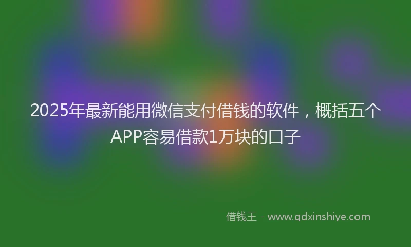 2025年最新能用微信支付借钱的软件，概括五个APP容易借款1万块的口子