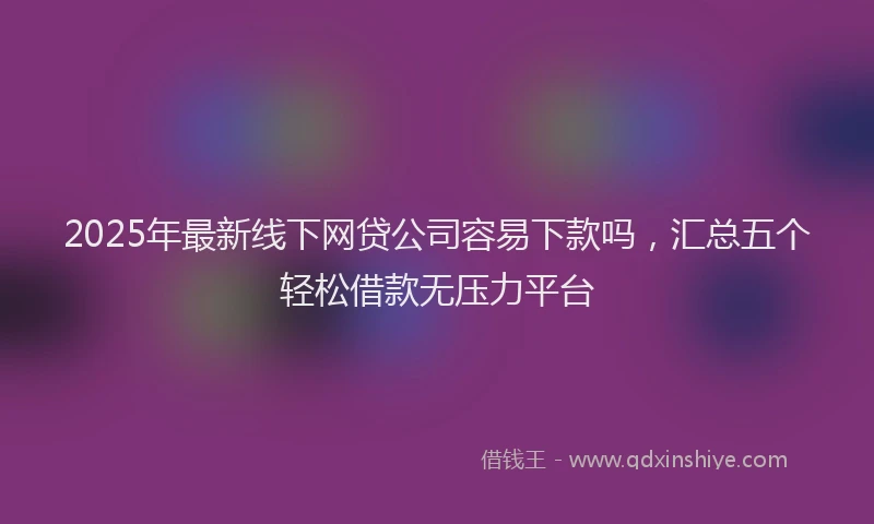 2025年最新线下网贷公司容易下款吗，汇总五个轻松借款无压力平台