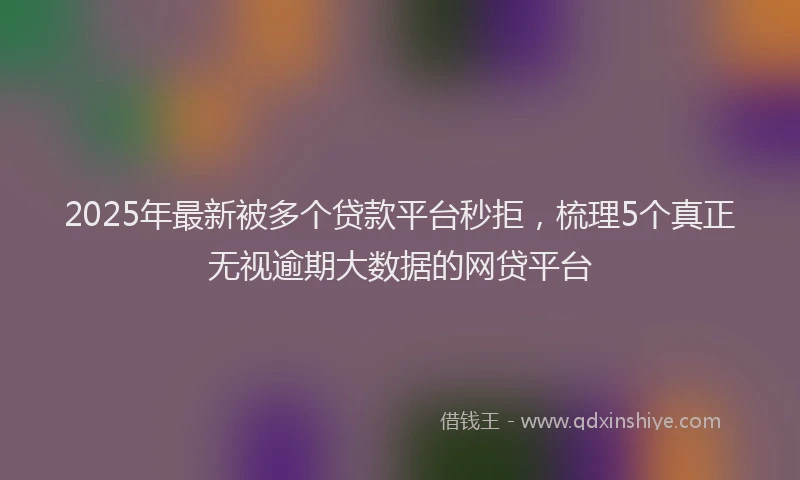 2025年最新被多个贷款平台秒拒，梳理5个真正无视逾期大数据的网贷平台