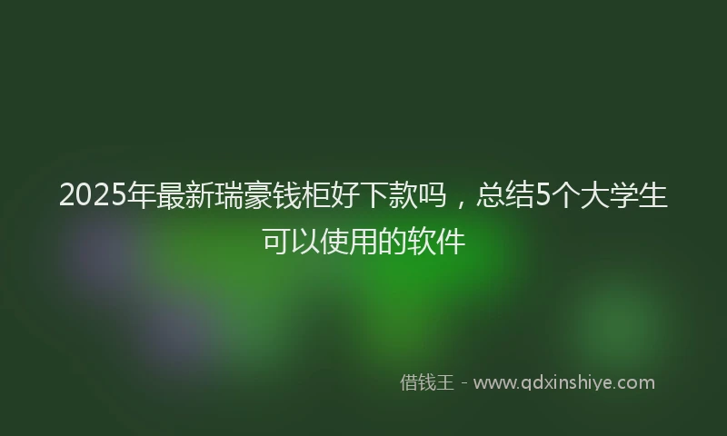 2025年最新瑞豪钱柜好下款吗，总结5个大学生可以使用的软件