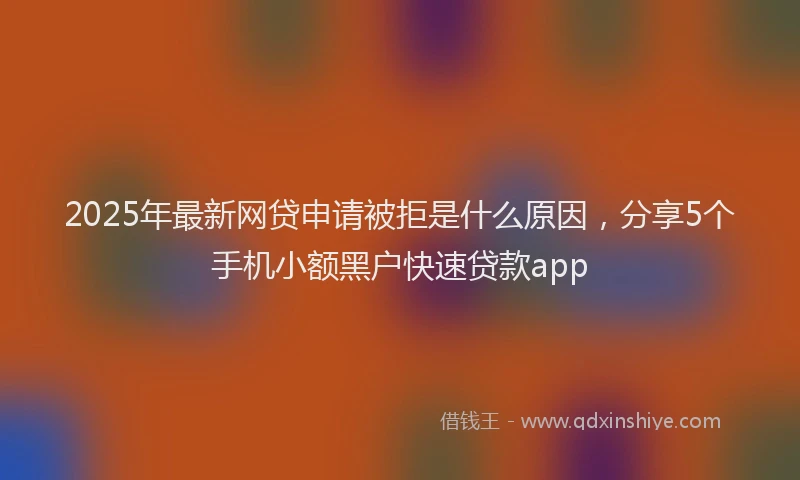 2025年最新网贷申请被拒是什么原因，分享5个手机小额黑户快速贷款app