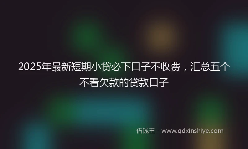 2025年最新短期小贷必下口子不收费，汇总五个不看欠款的贷款口子