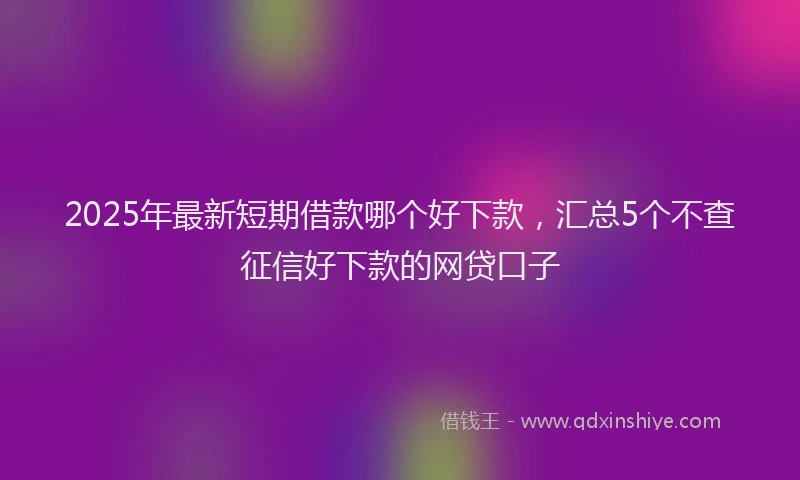 2025年最新短期借款哪个好下款，汇总5个不查征信好下款的网贷口子