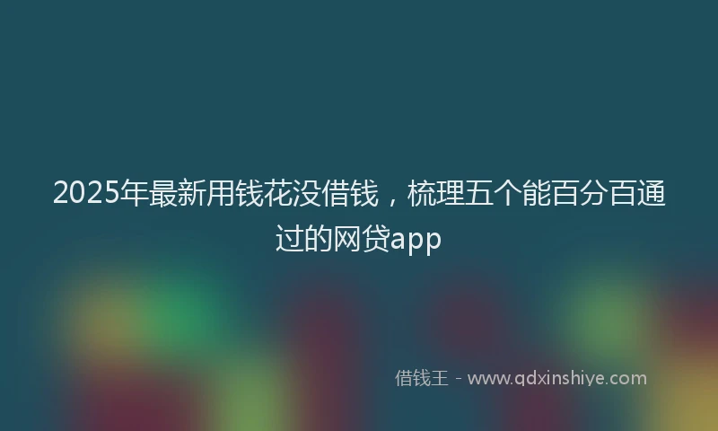 2025年最新用钱花没借钱，梳理五个能百分百通过的网贷app