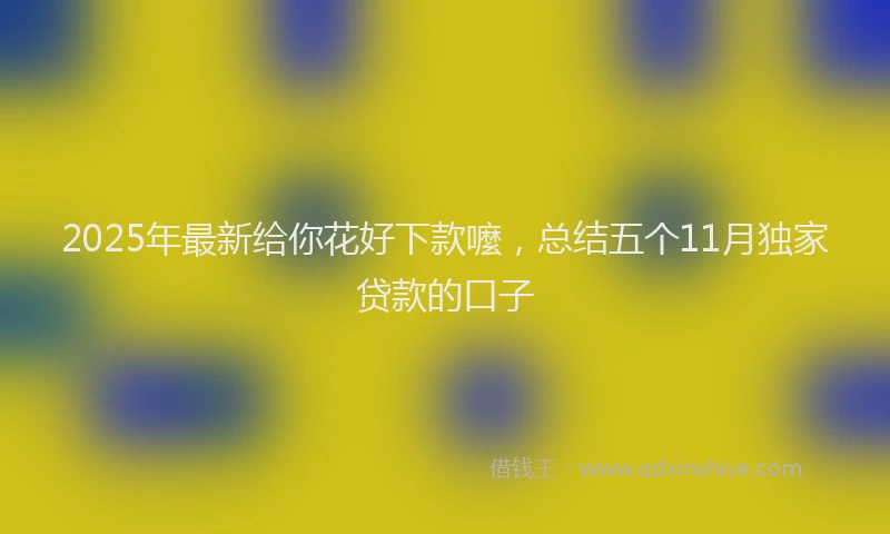 2025年最新给你花好下款嚒，总结五个11月独家贷款的口子