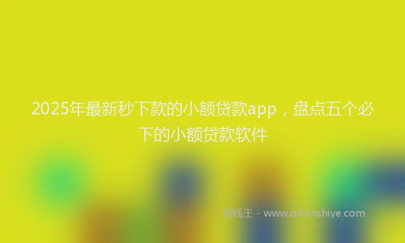 2025年最新秒下款的小额贷款app，盘点五个必下的小额贷款软件