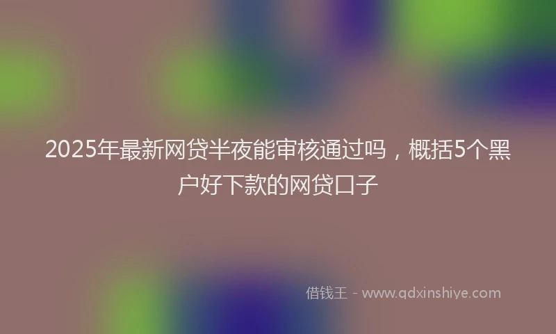 2025年最新网贷半夜能审核通过吗，概括5个黑户好下款的网贷口子