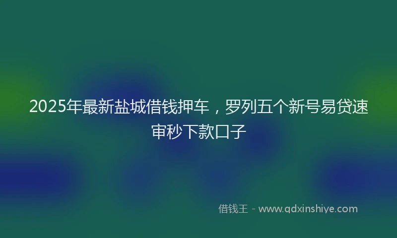 2025年最新盐城借钱押车，罗列五个新号易贷速审秒下款口子