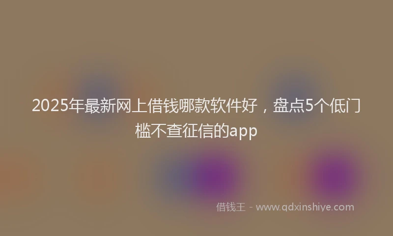 2025年最新网上借钱哪款软件好，盘点5个低门槛不查征信的app