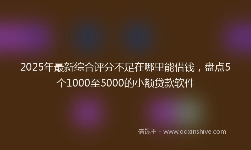 2025年最新综合评分不足在哪里能借钱，盘点5个1000至5000的小额贷款软件