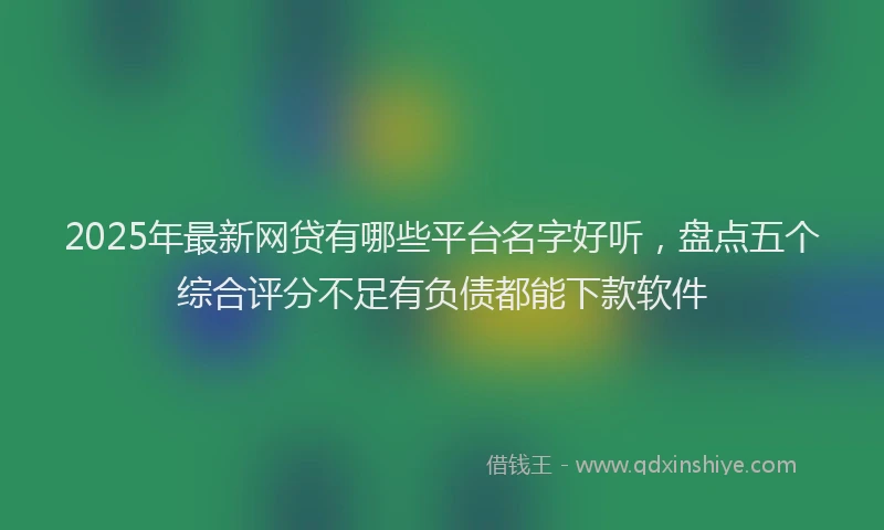 2025年最新网贷有哪些平台名字好听，盘点五个综合评分不足有负债都能下款软件