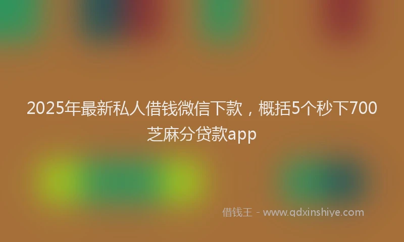 2025年最新私人借钱微信下款，概括5个秒下700芝麻分贷款app