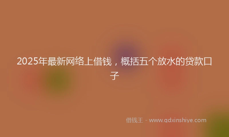 2025年最新网络上借钱，概括五个放水的贷款口子