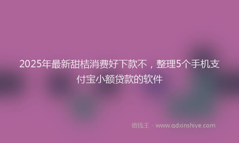 2025年最新甜桔消费好下款不，整理5个手机支付宝小额贷款的软件