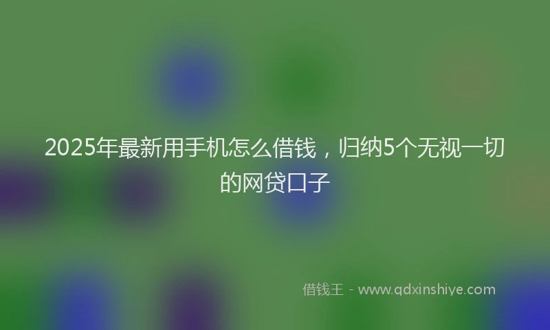 2025年最新用手机怎么借钱，归纳5个无视一切的网贷口子