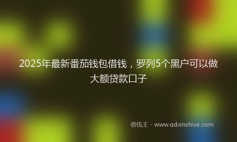 2025年最新番茄钱包借钱，罗列5个黑户可以做大额贷款口子