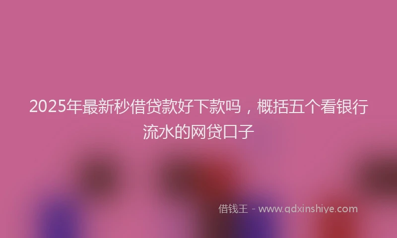 2025年最新秒借贷款好下款吗，概括五个看银行流水的网贷口子