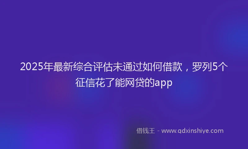 2025年最新综合评估未通过如何借款，罗列5个征信花了能网贷的app