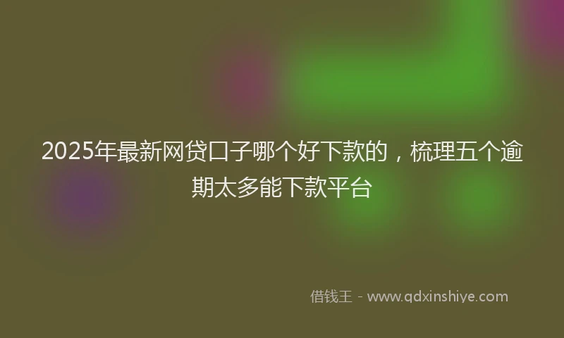 2025年最新网贷口子哪个好下款的，梳理五个逾期太多能下款平台