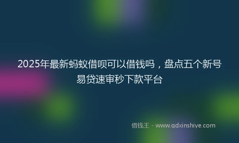 2025年最新蚂蚁借呗可以借钱吗，盘点五个新号易贷速审秒下款平台