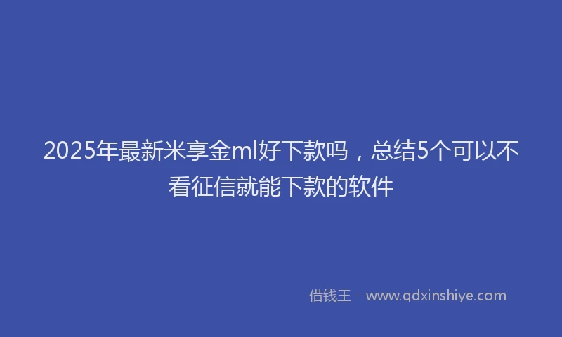 2025年最新米享金ml好下款吗，总结5个可以不看征信就能下款的软件