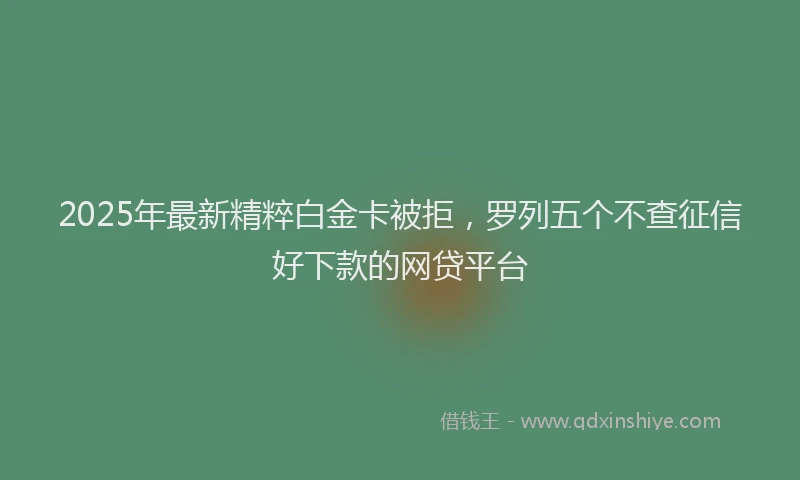 2025年最新精粹白金卡被拒，罗列五个不查征信好下款的网贷平台