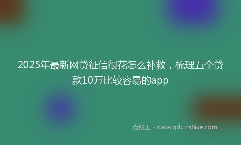 2025年最新网贷征信很花怎么补救，梳理五个贷款10万比较容易的app