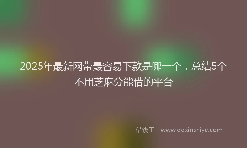 2025年最新网带最容易下款是哪一个，总结5个不用芝麻分能借的平台