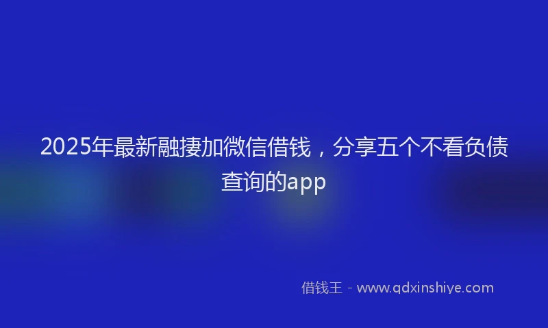 2025年最新融捿加微信借钱，分享五个不看负债查询的app
