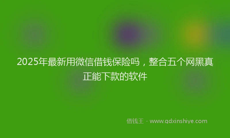 2025年最新用微信借钱保险吗，整合五个网黑真正能下款的软件