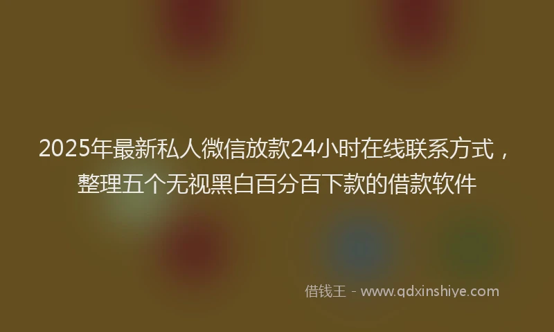 2025年最新私人微信放款24小时在线联系方式，整理五个无视黑白百分百下款的借款软件