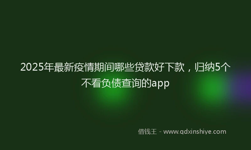 2025年最新疫情期间哪些贷款好下款，归纳5个不看负债查询的app