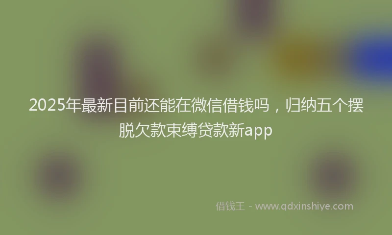 2025年最新目前还能在微信借钱吗，归纳五个摆脱欠款束缚贷款新app
