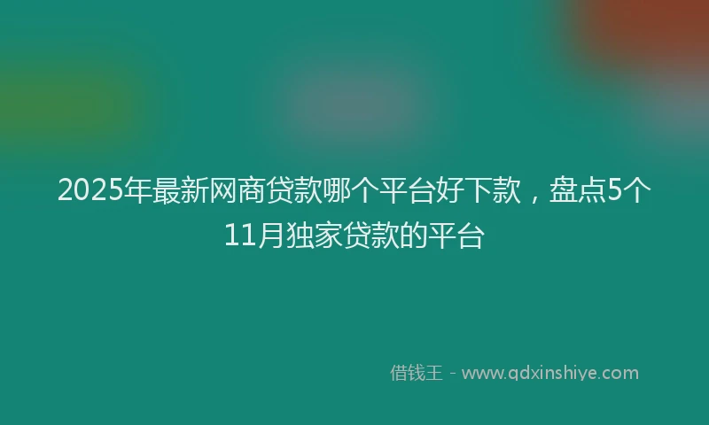 2025年最新网商贷款哪个平台好下款，盘点5个11月独家贷款的平台