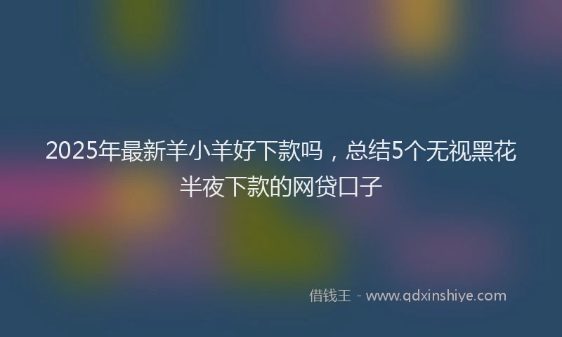 2025年最新羊小羊好下款吗，总结5个无视黑花半夜下款的网贷口子