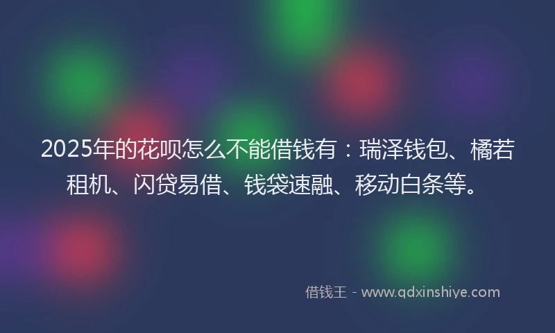2025年的花呗怎么不能借钱有：瑞泽钱包、橘若租机、闪贷易借、钱袋速融、移动白条等。