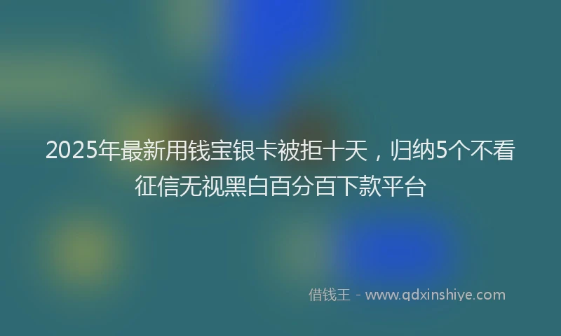 2025年最新用钱宝银卡被拒十天，归纳5个不看征信无视黑白百分百下款平台