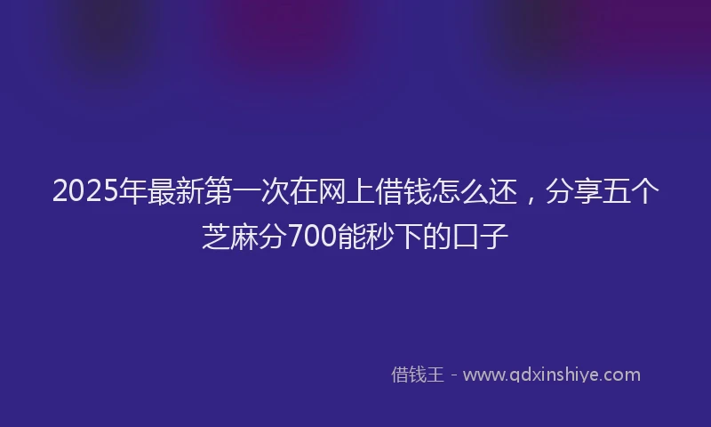 2025年最新第一次在网上借钱怎么还，分享五个芝麻分700能秒下的口子