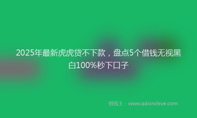 2025年最新虎虎贷不下款，盘点5个借钱无视黑白100%秒下口子