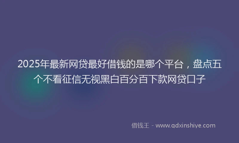 2025年最新网贷最好借钱的是哪个平台，盘点五个不看征信无视黑白百分百下款网贷口子
