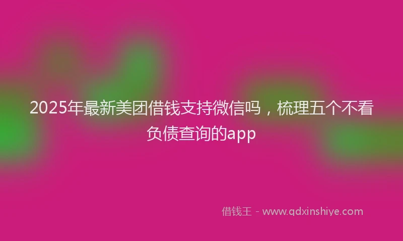 2025年最新美团借钱支持微信吗，梳理五个不看负债查询的app
