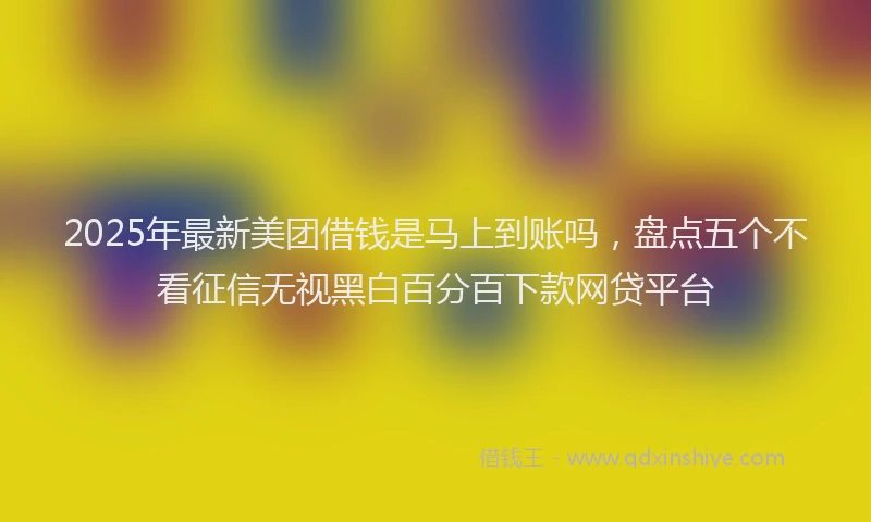2025年最新美团借钱是马上到账吗，盘点五个不看征信无视黑白百分百下款网贷平台