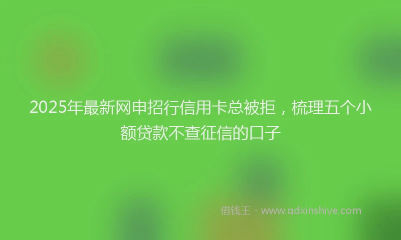 2025年最新网申招行信用卡总被拒，梳理五个小额贷款不查征信的口子