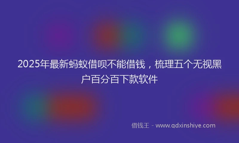 2025年最新蚂蚁借呗不能借钱，梳理五个无视黑户百分百下款软件