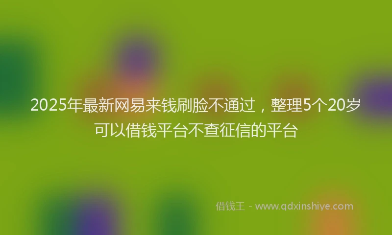 2025年最新网易来钱刷脸不通过，整理5个20岁可以借钱平台不查征信的平台