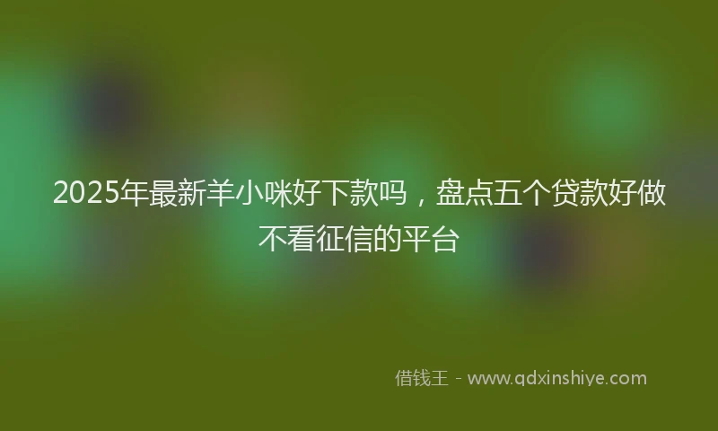 2025年最新羊小咪好下款吗，盘点五个贷款好做不看征信的平台