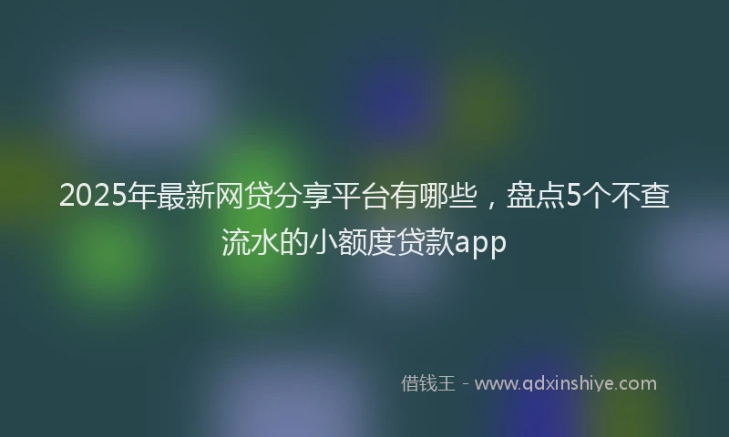 2025年最新网贷分享平台有哪些，盘点5个不查流水的小额度贷款app