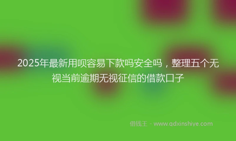 2025年最新用呗容易下款吗安全吗，整理五个无视当前逾期无视征信的借款口子